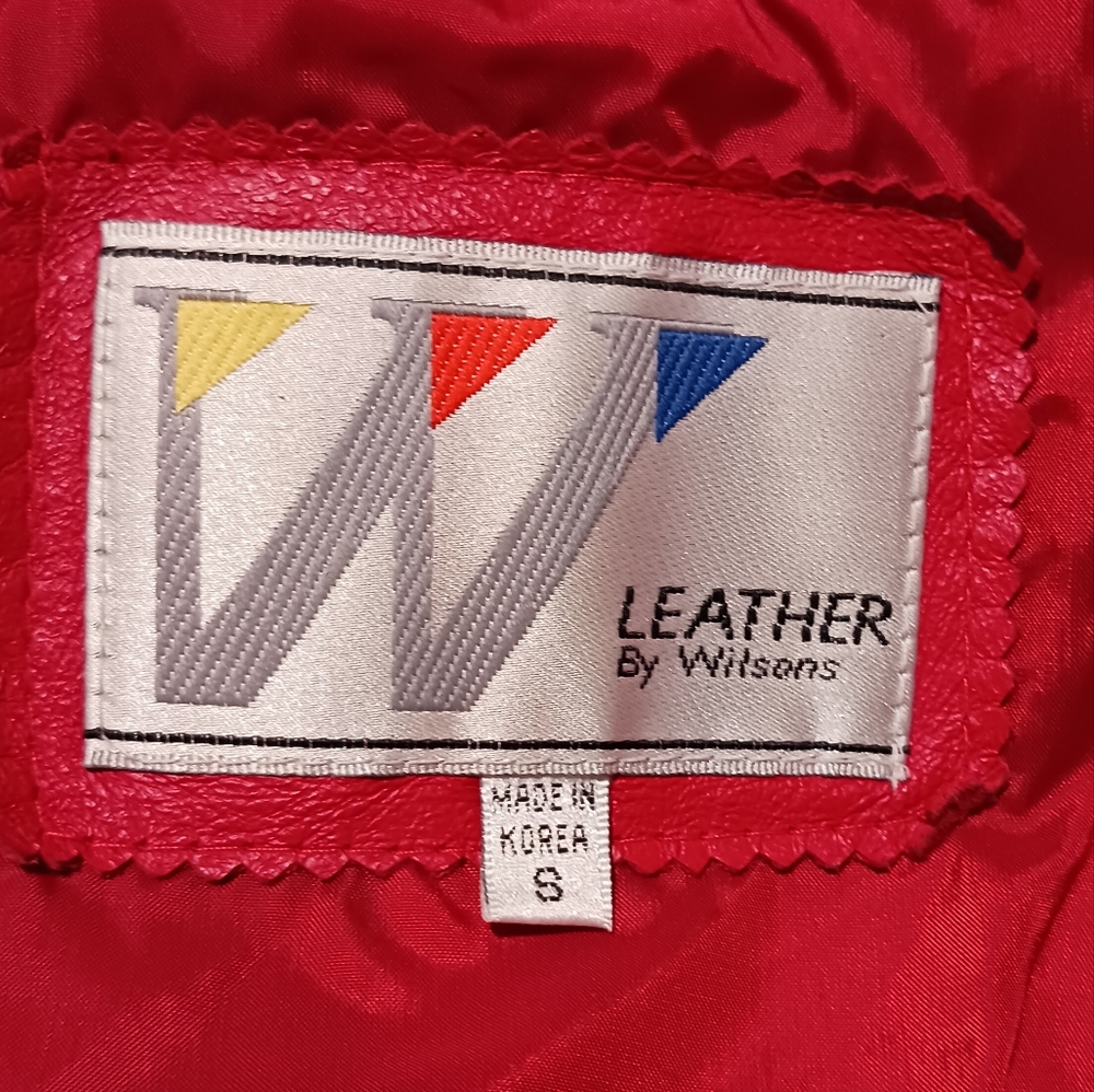 80s Wilsons Leather Red Moto Jacket Retro VTG Thriller - Picture 11 of 17